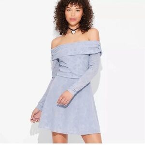 Wild Fable Off-Shoulder grey Mini Dress